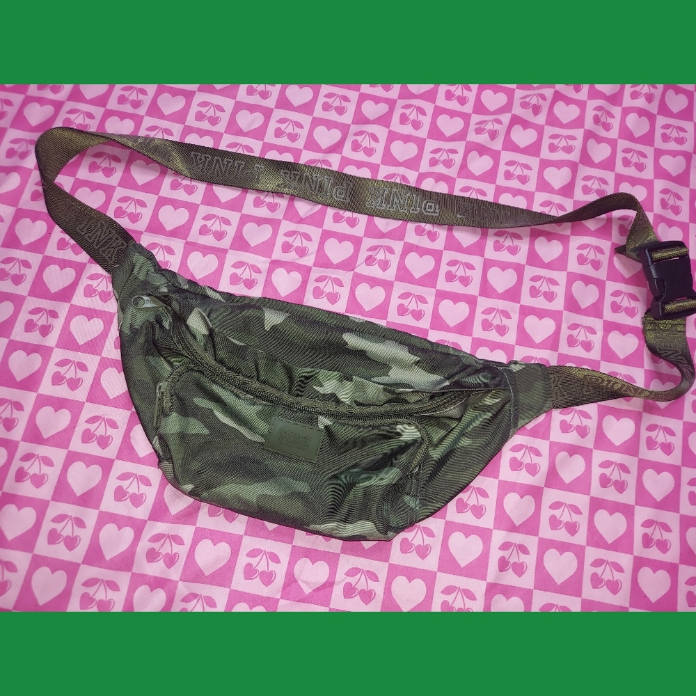 Camo Victorias Secret PINK fanny pack with adjustable strap